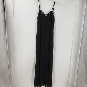 FAISCA womens M black embellished maxi  dress